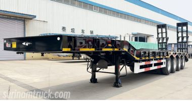 100 Tons Low Bed Semi Trailer will be sent to Suriname
