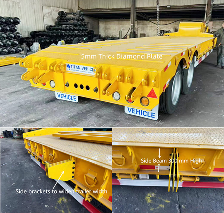 2 Axle 40 Tons Low Bed Truck Semi Trailer for sale in Suriname