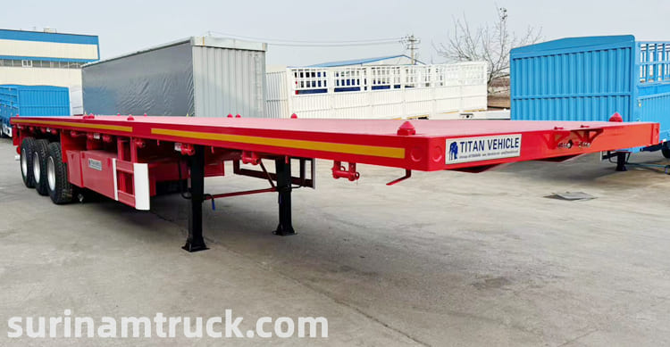 3 Axle 40 Foot Flat Bed Semi Trailer for Sale in Suriname