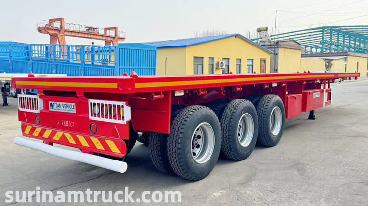 3 Axle 40 Foot Flat Bed Semi Trailer for Sale in Suriname