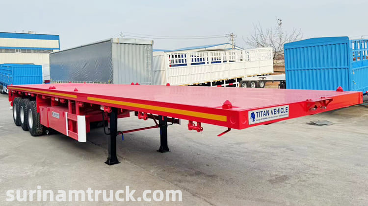 3 Axle 40 Foot Flat Bed Semi Trailer for Sale in Suriname