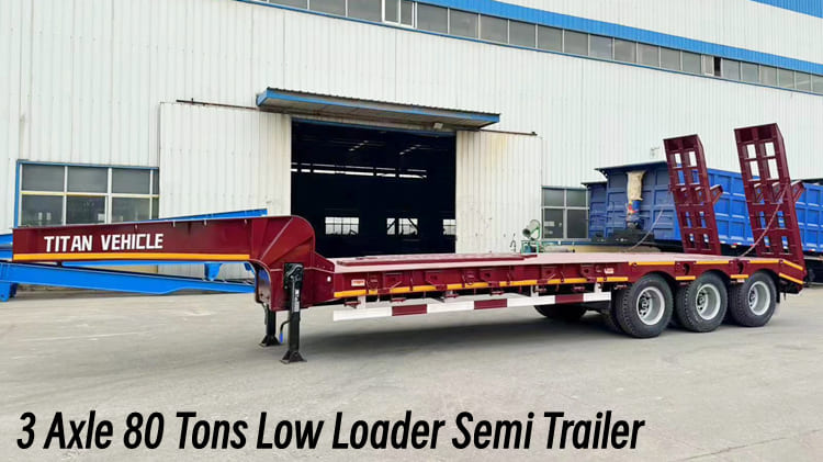 3 Axle 80 Tons Low Loader Semi Trailer for Sale in Suriname Paramaribo