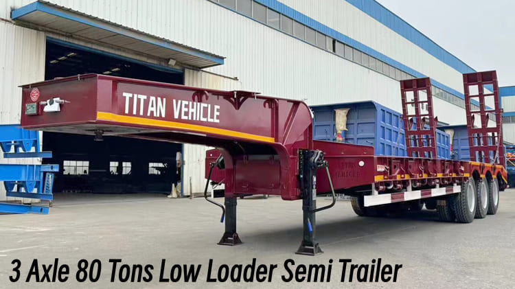 3 Axle 80 Tons Low Loader Semi Trailer for Sale in Suriname Paramaribo