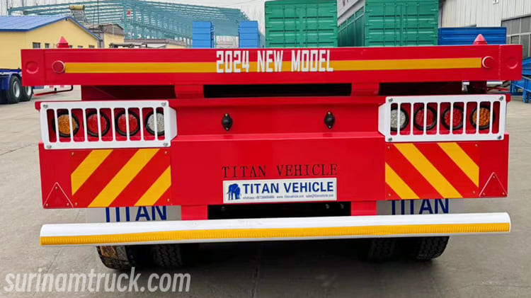 3 Axle 40 Ft Flatbed Semi Truck Trailer for Sale in Suriname 