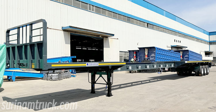 Tri Axle Extendable Flat Deck Trailer for Sale in Suriname 