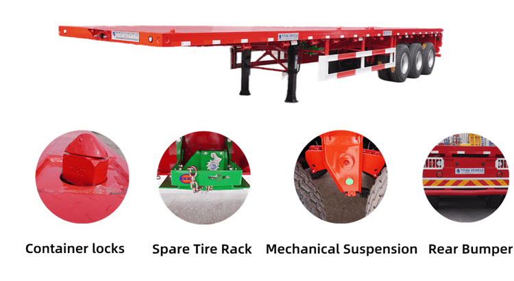 3 axle 40 ft flatbed semi trailer for sale in Suriname