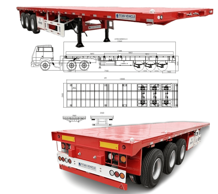 3 axle 40 ft flatbed semi trailer for sale in Suriname