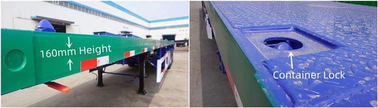 3 Axle 40Ft Flatbed Trailer Semi Truck 