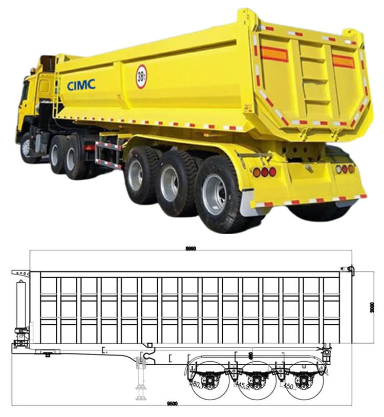 CIMC 3 Axle Dump Truck Semi Trailer for Sale in Suriname