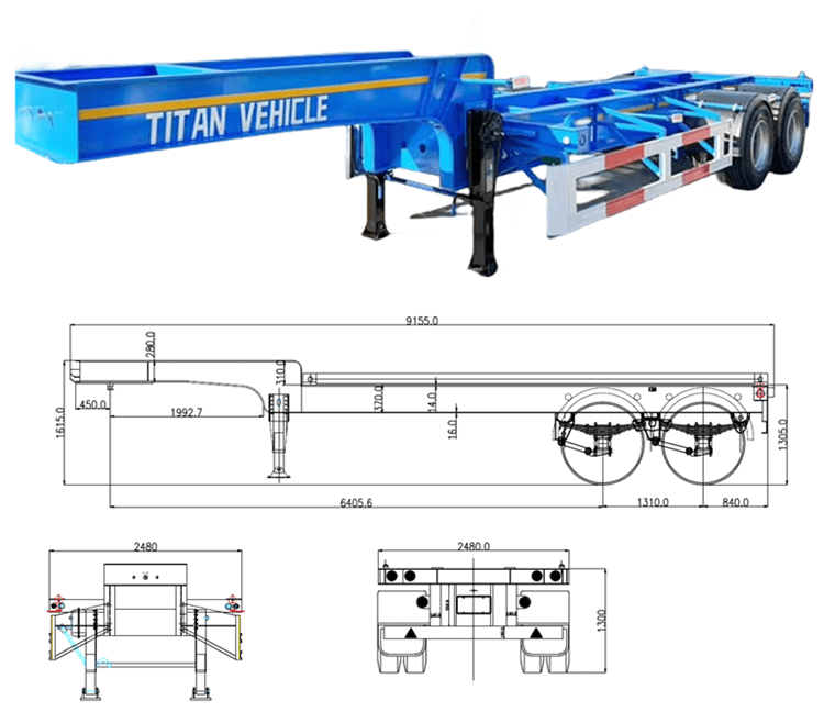 20Ft Gooseneck Container Chassis Trailer for Sale in Suriname