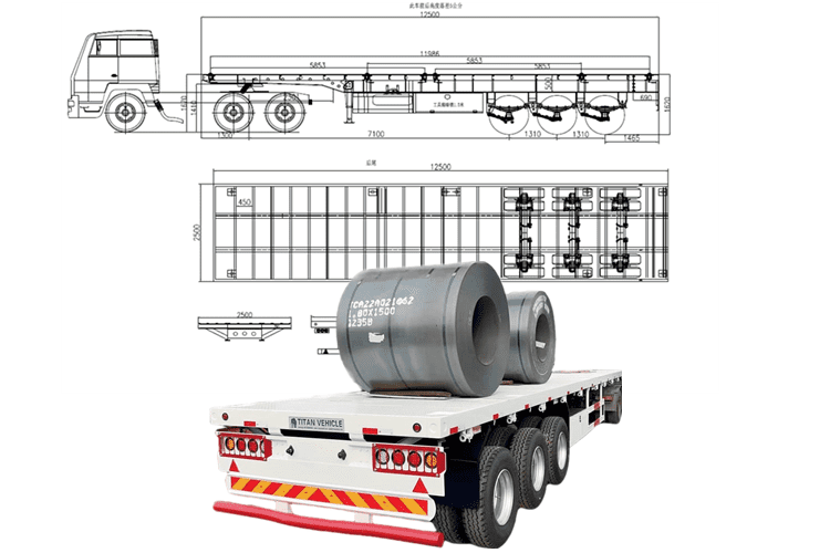 3 Axle 40 Feet Large Flatbed Trailer for Sale in Suriname