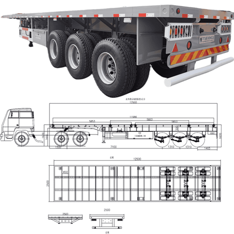 Flatbed Truck Trailer for Sale in Suriname