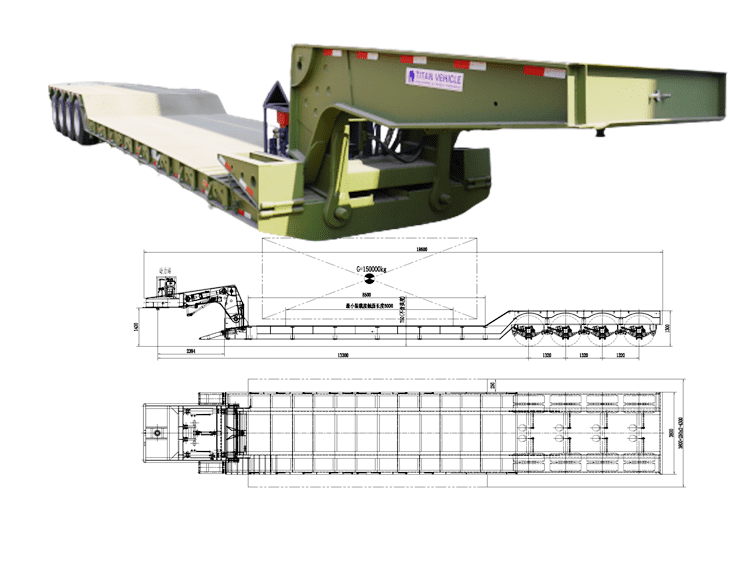 4 Axle Removable Lowboy Gooseneck Trailer for Sale in Suriname Wanika