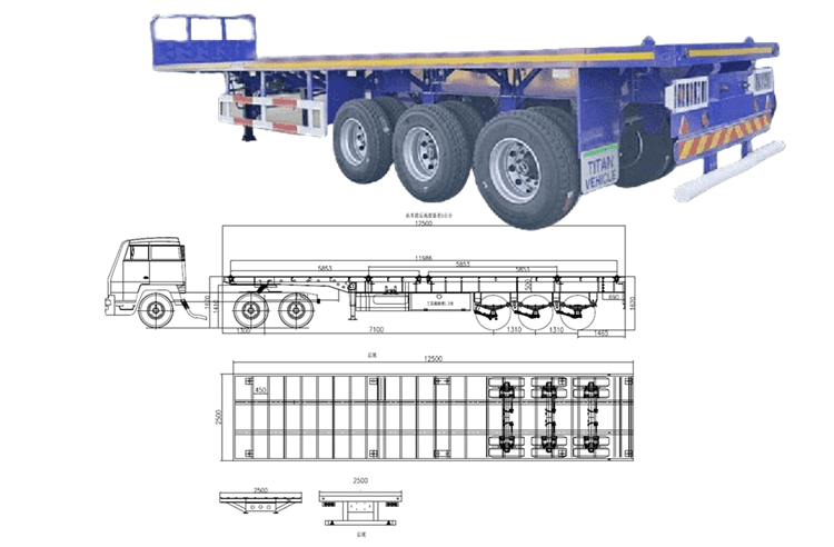 40 Foot Semi Truck Flatbed Trailer for Sale in Suriname
