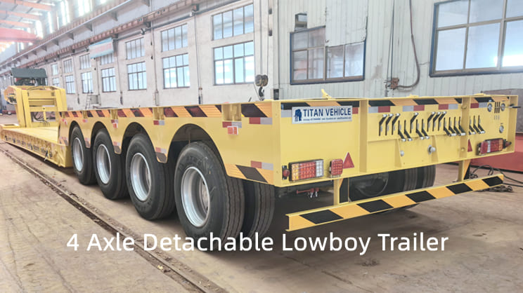 4 Axle 70 Ton Lowboy Trailer for Sale Transport in Suriname Paramaribo