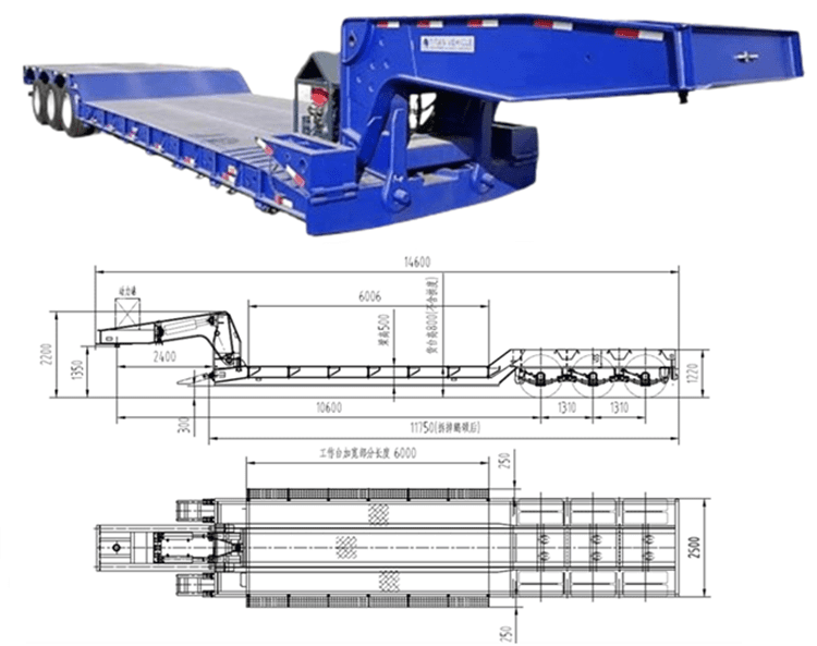 3 Axle 80 Tons Detachable Gooseneck Trailer