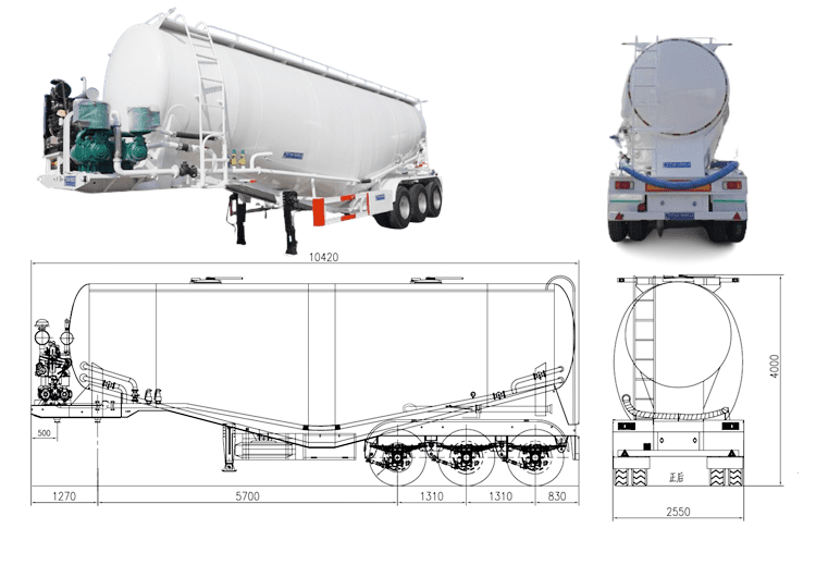 40CBM Cement Bulker Trailer for Sale in Suriname