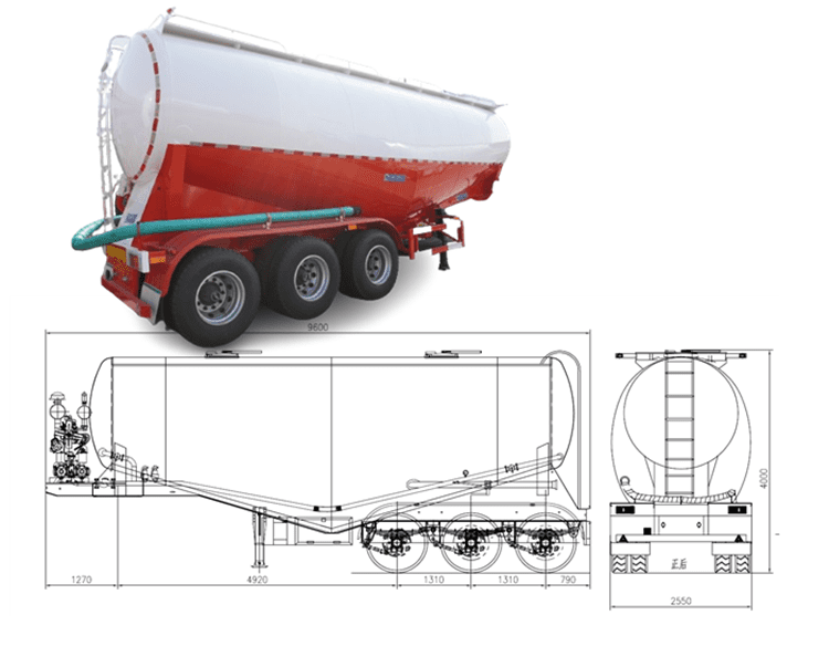 Tri Axle Bulk Cement Trailer for Sale in Suriname Paramaribo