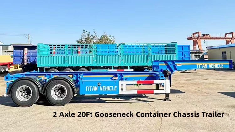 2 Axle 20Ft Gooseneck Container Chassis Trailer for Sale in Suriname