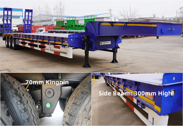 3 Axle 80 Tons Semi Truck Low Loader Trailer Price in Suriname Paramaribo