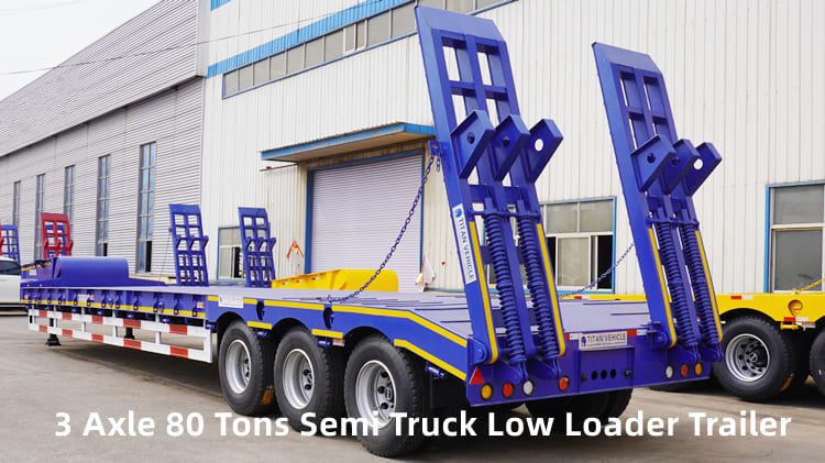 3 Axle 80 Tons Semi Truck Low Loader Trailer Price in Suriname Paramaribo
