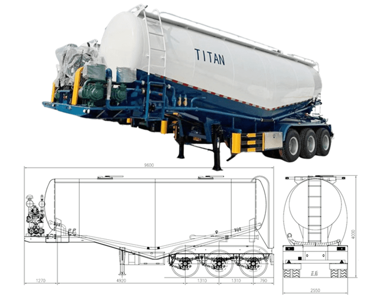 Tri Axle 40CBM Pneumatic Tanker Trailer for Sale in Suriname