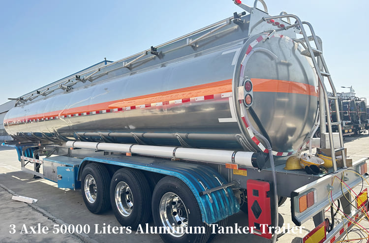3 Axle 50000 Liters Aluminum Tanker Trailer for sale in Suriname 